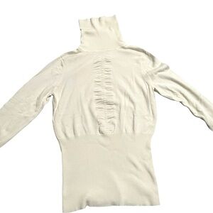 Express Ruched Ribbed Turtleneck Top Sz M